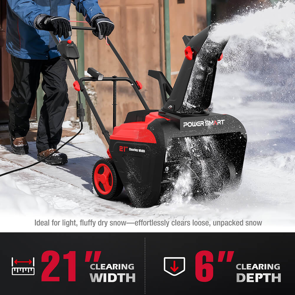 21'' 15A Single Stage Electric Snow Blower w/ LED Light DB7521