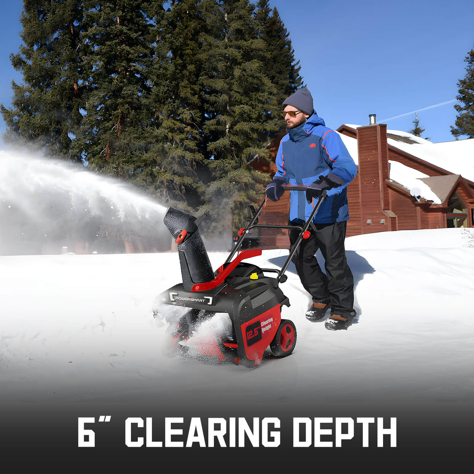 21'' 212cc Single Stage Gas Snow Blower w/ Electric Start w/ LED light MB7006B