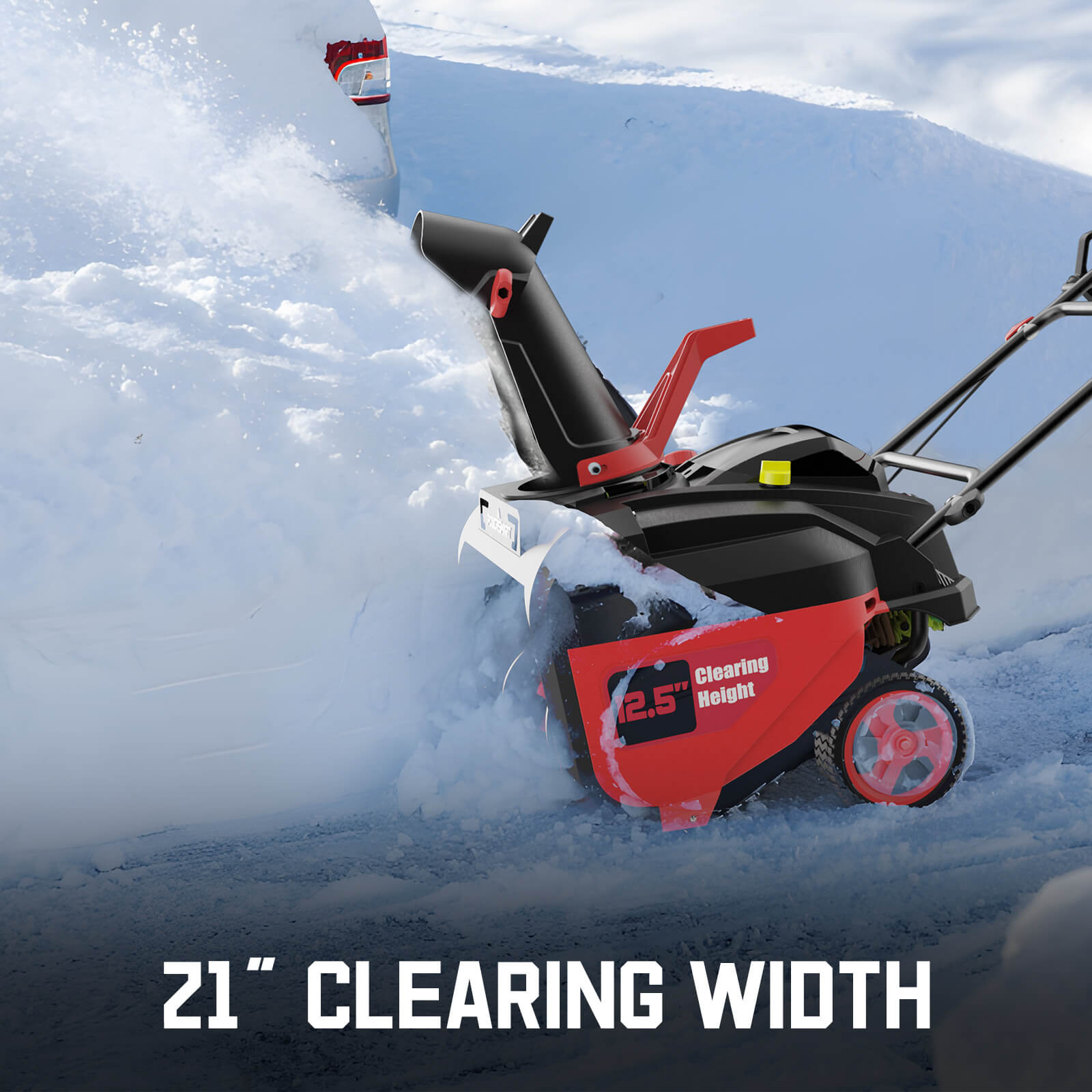 21'' 212cc Single Stage Gas Snow Blower w/ Electric Start w/ LED light MB7006B