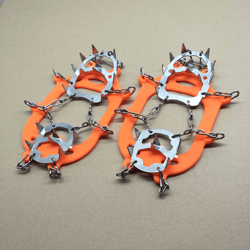 1 pair Outdoor ice claw anti slip shoe cover hiking shoe nail chain stainless steel anti slip snow climbing anti fall shoe nail chain